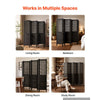 VEVOR Wood Room Divider 6 Panels 67 in Carved Wood Folding Privacy Screen, For Room Separation & Home Decor, Solid Frame, 360° Two-Way Hinges, Easy Assembly, Louvered Wooden Partition with Hardware