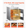 VEVOR Foldable Camping Oven, Stainless Steel Portable Camping Stove, with 3 Tier Grill, Handle and Thermometer, Use with Wood Burning Fire, Propane Stoves, for Baking Bread, Pizza, Outdoor Cooking