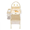 VEVOR Baby Changing Table, Foldable Diaper Change Station with 2 Fabric Drawers, Side Basket & Hanging Rod, Adjustable Height Portable Changing Table with Lockable Wheels & 2 Star Toys, Light Beige