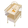 VEVOR Baby Changing Table, Foldable Diaper Change Station with 2 Fabric Drawers, Side Basket & Hanging Rod, Adjustable Height Portable Changing Table with Lockable Wheels & 2 Star Toys, Light Beige