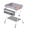 VEVOR Baby Changing Table, Foldable Diaper Change Station with Side Basket, Adjustable Height Portable Changing Table with Lockable Wheels, Multi-Functional Storage Organizer Nursery, Light Gray