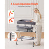 VEVOR Baby Changing Table, Foldable Diaper Change Station with Side Basket, Adjustable Height Portable Changing Table with Lockable Wheels, Multi-Functional Storage Organizer Nursery, Dark Gray