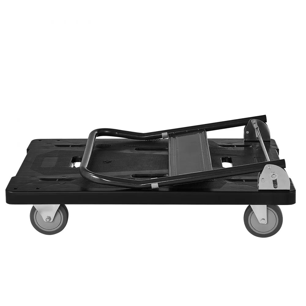 VEVOR Foldable Push Cart Dolly, 1000 lbs Capacity, Folding Platform Truck with Swivel Wheels, Moving Platform Hand Truck Flatbed Cart, Space Saving Push Handle, for Easy Storage, 35.2 x 23.4 x 33.5 in