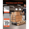 VEVOR Platform Truck, 2650 lbs Capacity, Heavy Duty Flatbed Cart Dolly with Detachable Guardrail and Swivel Wheels, Foldable Hand Push Truck Cart, for Groceries, Garage, Warehouse, 48 x 24 x 36.2 in