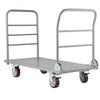 VEVOR Platform Truck, 2650 lbs Capacity, Heavy Duty Flatbed Cart Dolly with Detachable Guardrail and Swivel Wheels, Foldable Hand Push Truck Cart, for Groceries, Garage, Warehouse, 48 x 24 x 36.2 in