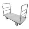 VEVOR Platform Truck, 2650 lbs Capacity, Heavy Duty Flatbed Cart Dolly with Detachable Guardrail and Swivel Wheels, Foldable Hand Push Truck Cart, for Groceries, Garage, Warehouse, 48 x 24 x 36.2 in