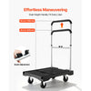 VEVOR Foldable Push Cart Dolly, 330 lbs Capacity, Folding Platform Truck with Swivel Wheels, Moving Platform Hand Truck Flatbed Cart, Adjustable Push Handle, for Easy Storage, 26.8 x 19.5 x 4.5 in