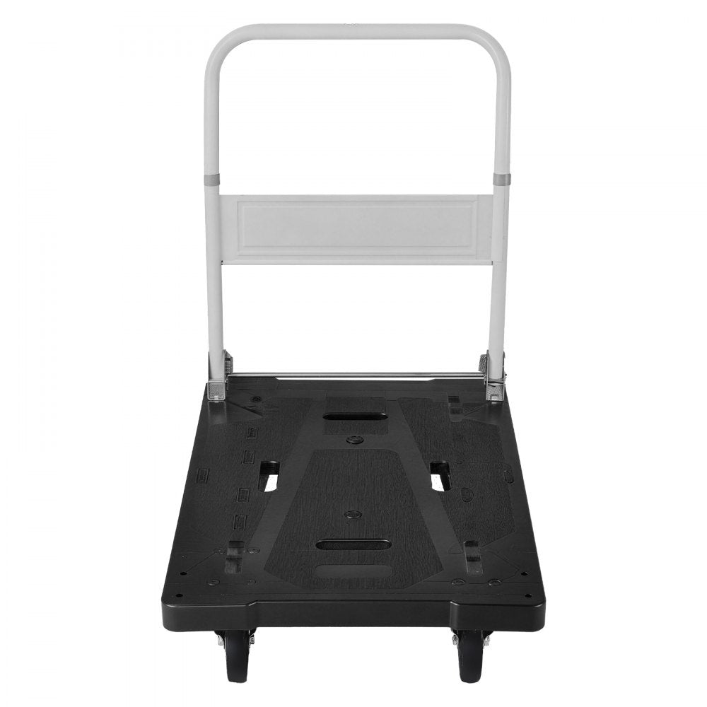 VEVOR Foldable Push Cart Dolly, 660 lbs Capacity, Folding Platform Truck with Swivel Wheels, Moving Platform Hand Truck Flatbed Cart, Space Saving Push Handle, for Easy Storage, 35.2 x 23.4 x 33.5 in
