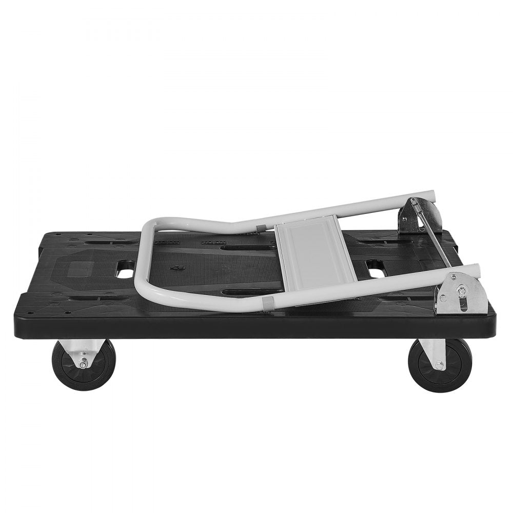 VEVOR Foldable Push Cart Dolly, 660 lbs Capacity, Folding Platform Truck with Swivel Wheels, Moving Platform Hand Truck Flatbed Cart, Space Saving Push Handle, for Easy Storage, 35.2 x 23.4 x 33.5 in