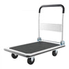 VEVOR Foldable Push Cart Dolly, 660 lbs Load Capacity, Folding Platform Truck with Swivel Wheels, Moving Platform Hand Truck Flatbed Cart, Space Saving Push Handle, for Easy Storage, 35.4 x 34.3 x 24 in