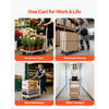 VEVOR Foldable Push Cart Dolly, 330 lbs Load Capacity, Folding Platform Truck with Swivel Wheels, Moving Platform Hand Truck Flatbed Cart, Space Saving Push Handle, for Easy Storage, 29 x 18.9 x 32.5 in