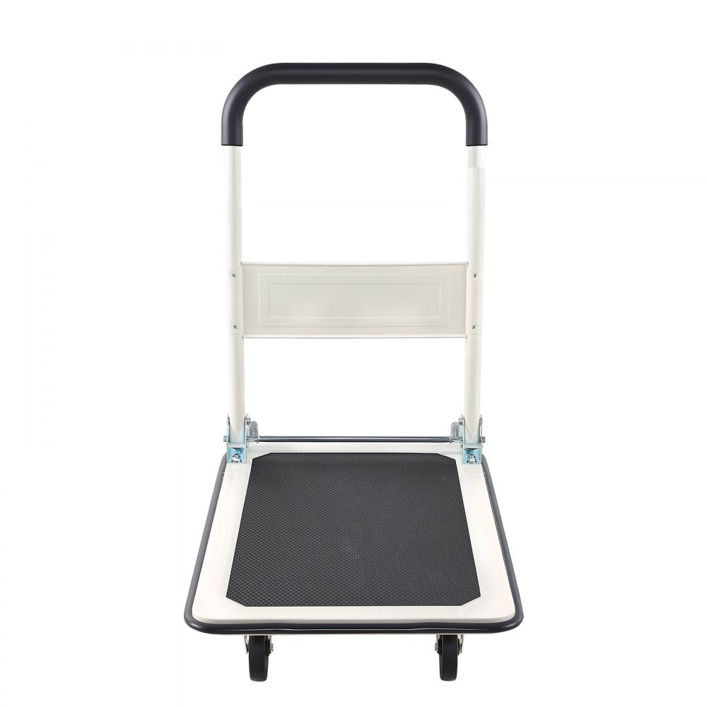 VEVOR Foldable Push Cart Dolly, 330 lbs Load Capacity, Folding Platform Truck with Swivel Wheels, Moving Platform Hand Truck Flatbed Cart, Space Saving Push Handle, for Easy Storage, 29 x 18.9 x 32.5 in