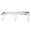 VEVOR 8 Foot Portable Beer Pong Table, Folding Tailgate Table, Cup Holes, Dry Erase Markers and Carrying Handles, Adjustable Height, Lightweight Table for Office, Tailgate Party & Camping, White