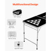 VEVOR 8 Foot Portable Beer Pong Table, Foldable Tailgate Table,Carrying Handles and 6 Pong Balls, Adjustable Height, Lightweight Table for Office, Tailgate Party, Travel and Camping, Black