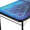 VEVOR 8 Foot Portable Beer Pong Table, LED Lights, Foldable Tailgate Table with Carrying Handles and 6 Pong Balls, Adjustable Height, Lightweight Table for Office, Tailgate Party, Travel & Camping