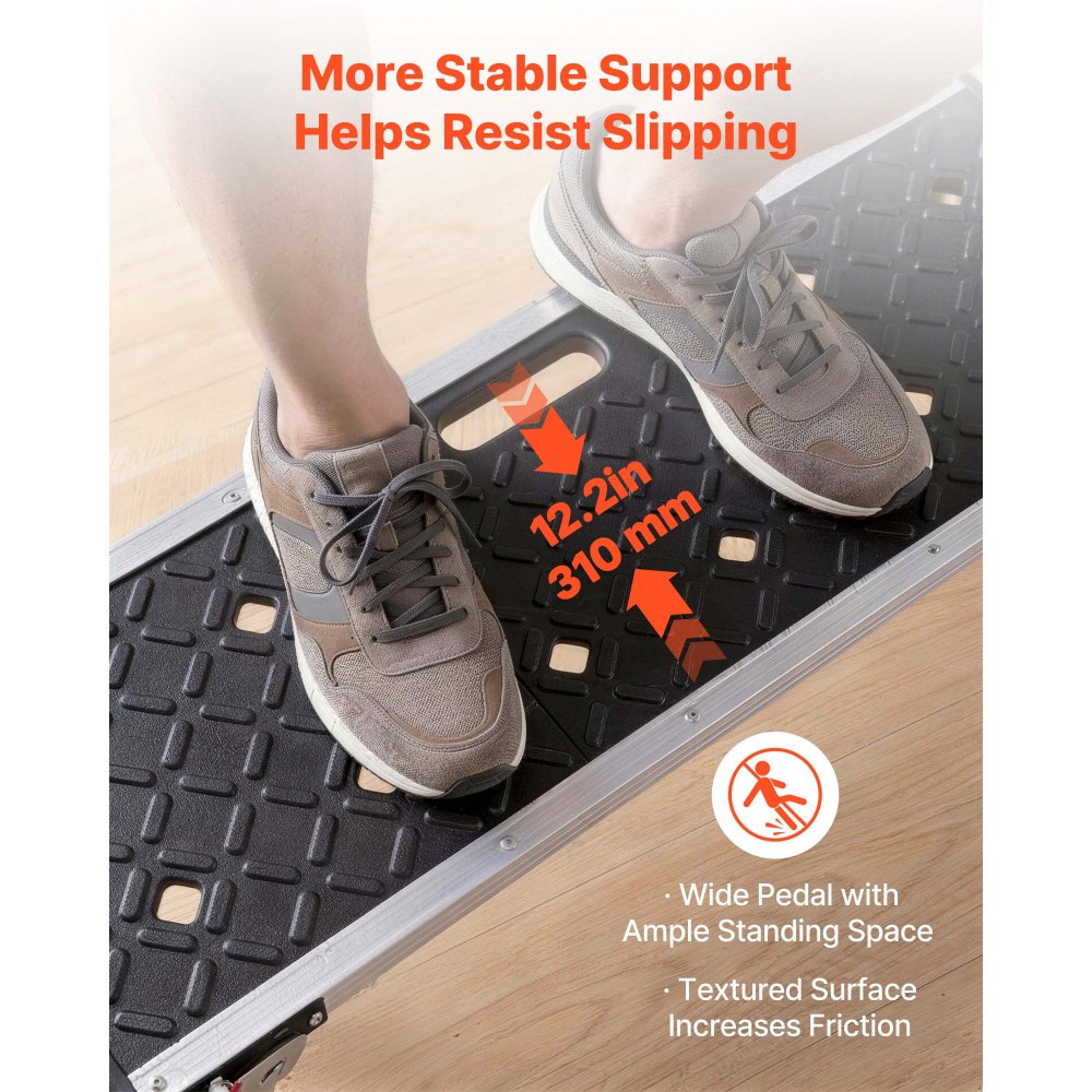 VEVOR Folding Work Platform, 35.8 x 12.2 in Aluminum Step Stool, 16.5 in Height, 500 lbs Load Capacity, Heavy Duty Platform Ladder with Locks, Portable Work Bench for Painting & Maintenance & Home