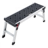 VEVOR Folding Work Platform, 35.8 x 12.2 in Aluminum Step Stool, 16.5 in Height, 500 lbs Load Capacity, Heavy Duty Platform Ladder with Locks, Portable Work Bench for Painting & Maintenance & Home