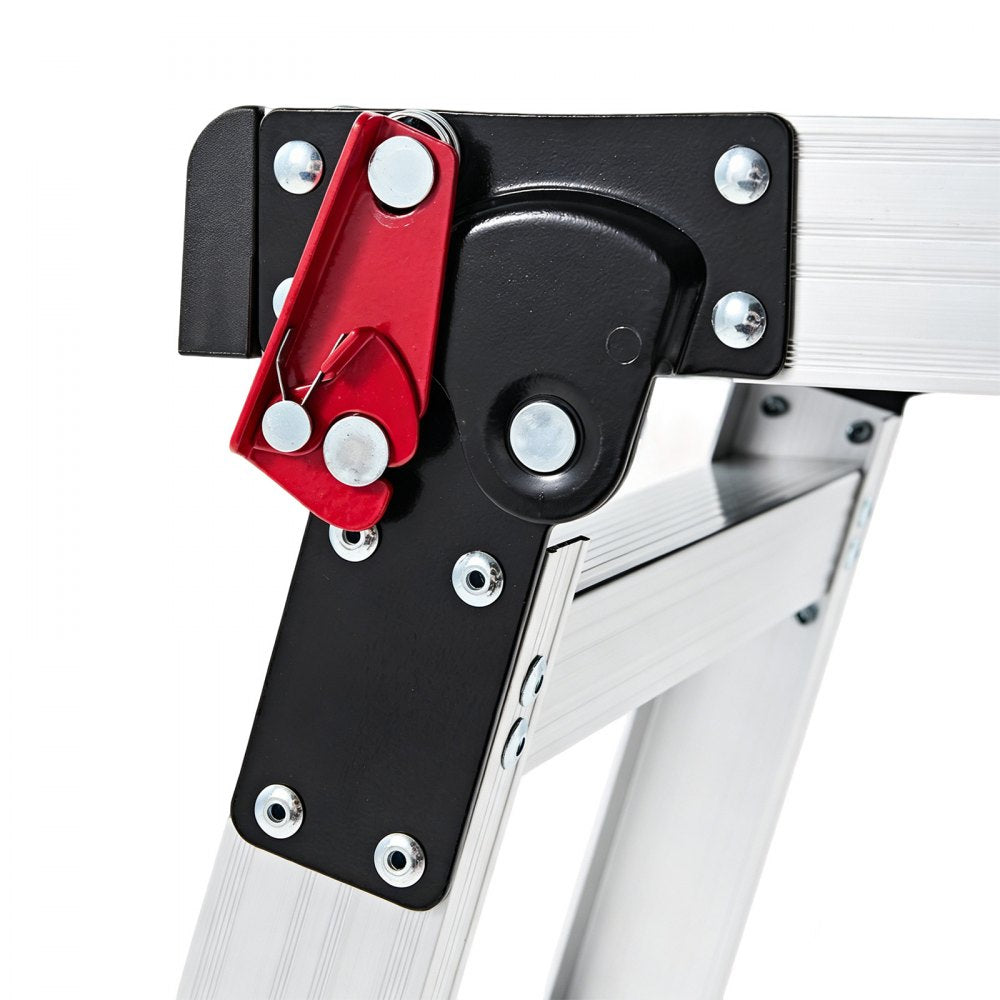 VEVOR Folding Work Platform, 35.8 x 12.2 in Aluminum Step Stool, 16.5 in Height, 500 lbs Load Capacity, Heavy Duty Platform Ladder with Locks, Portable Work Bench for Painting & Maintenance & Home