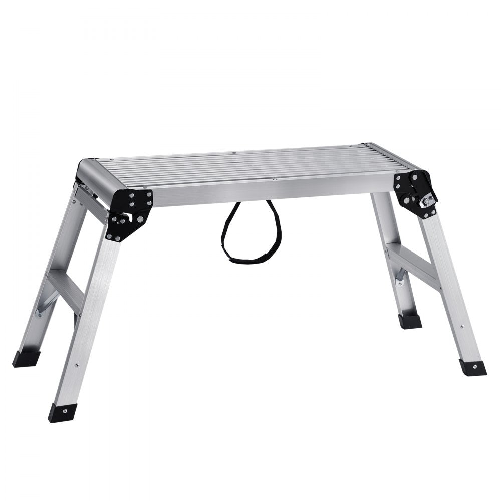 VEVOR Folding Work Platform, 330 lbs Load Capacity, Aluminum Drywall Stool Ladder, Heavy Duty Work Bench w/ Non-Slip Feet, Ideal for Washing Vehicles, Cleaning, Painting, Decorating