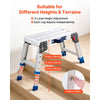 VEVOR Folding Work Platform, Adjustable Height 12-16 in, 500 lbs Capacity Aluminum Step Stool, Heavy Duty Non-Slip Platform Ladder, Portable Work Bench for Painting, Cleaning, Home & Professional Use
