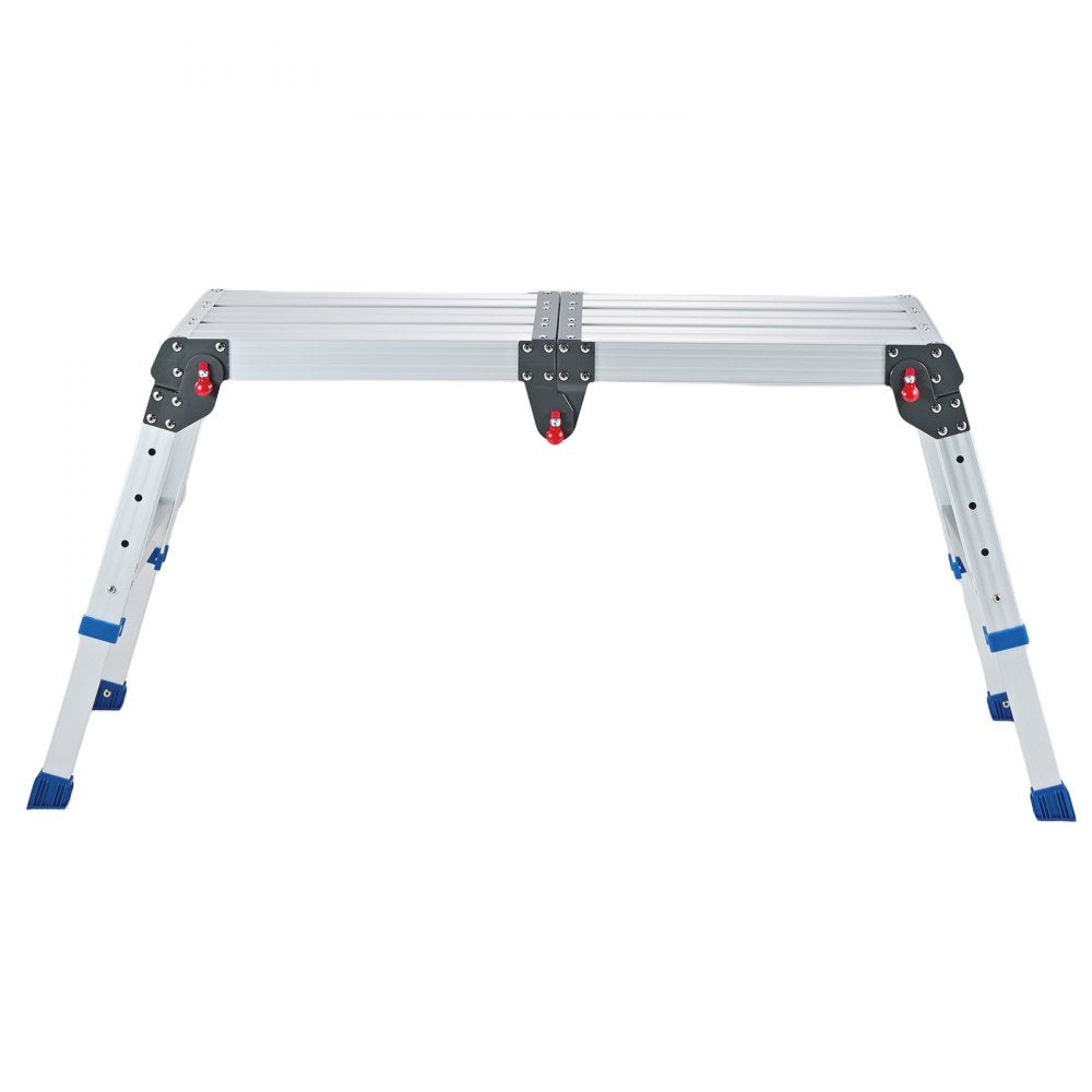 VEVOR Folding Work Platform, Adjustable Height 14.2-20 in, 500 lbs Capacity Aluminum Step Stool, Heavy Duty Non-Slip Platform Ladder, Portable Work Bench for Painting, Cleaning, Home & Professional