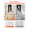 VEVOR Folding Work Platform, Adjustable Height 23-34.5 in, 40 x 18 in Aluminum Step Stool, 500 lbs Load Capacity, Heavy Duty Non-Slip Platform Ladder, Portable Work Bench for Painting, Maintenance