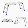VEVOR Folding Work Platform, Adjustable Height 23-34.5 in, 40 x 18 in Aluminum Step Stool, 500 lbs Load Capacity, Heavy Duty Non-Slip Platform Ladder, Portable Work Bench for Painting, Maintenance