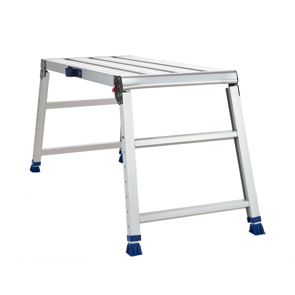 VEVOR Folding Work Platform, Adjustable Height 23-34.5 in, 40 x 18 in Aluminum Step Stool, 500 lbs Load Capacity, Heavy Duty Non-Slip Platform Ladder, Portable Work Bench for Painting, Maintenance