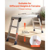 VEVOR Folding Work Platform, Adjustable Height 23-34.5 in, 40 x 12 in Aluminum Step Stool, 500 lbs Load Capacity, Heavy Duty Non-Slip Platform Ladder, Portable Work Bench for Painting, Maintenance