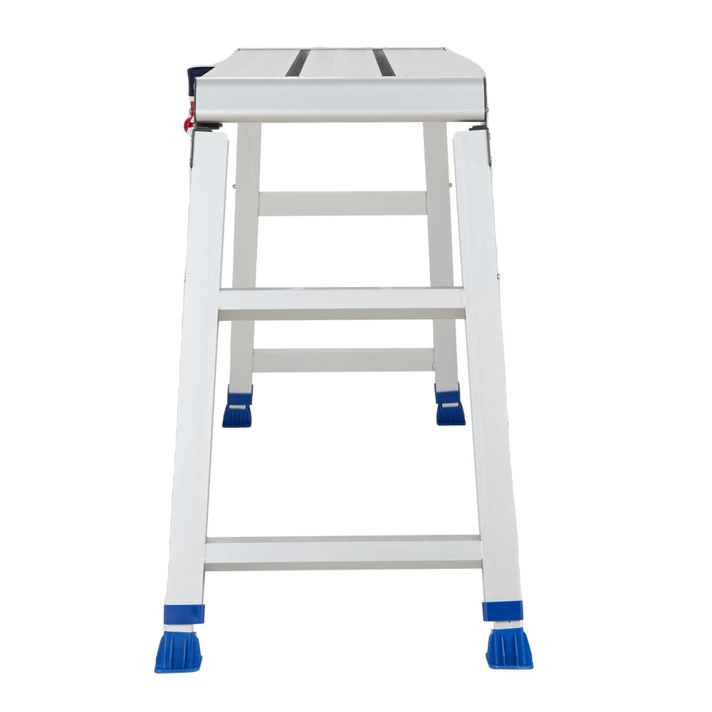 VEVOR Folding Work Platform, Adjustable Height 23-34.5 in, 40 x 12 in Aluminum Step Stool, 500 lbs Load Capacity, Heavy Duty Non-Slip Platform Ladder, Portable Work Bench for Painting, Maintenance