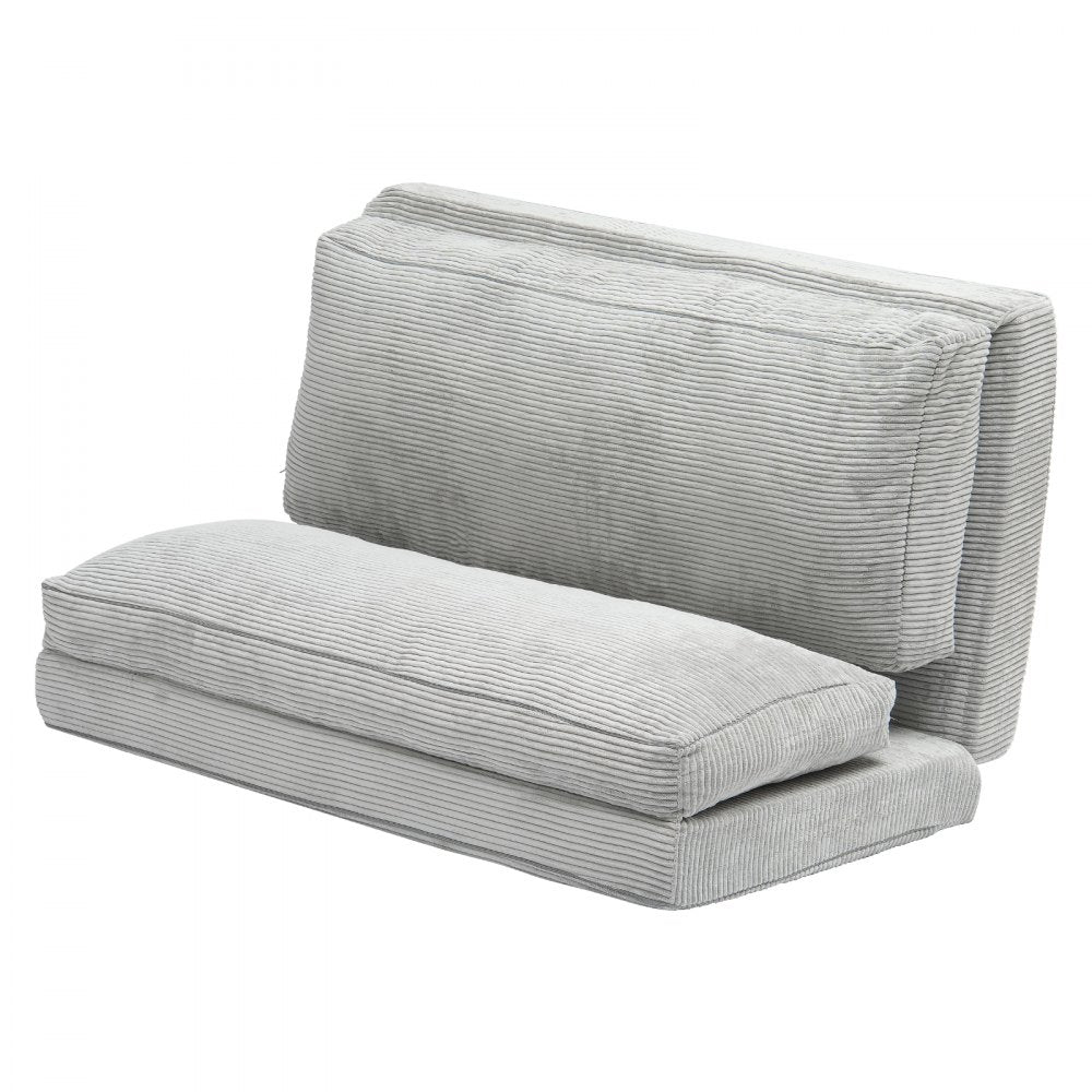 VEVOR Folding Sofa Bed, 3-in-1 Foldable Couch Bed with Washable Cover, 25D High Density Memory Foam Convertible Sleeper Chair Bed, Futon Couch for Living Room, Bedroom, Guest, Light Grey(Full)