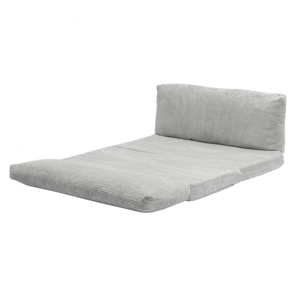 VEVOR Folding Sofa Bed, 3-in-1 Foldable Couch Bed with Washable Cover, 25D High Density Memory Foam Convertible Sleeper Chair Bed, Futon Couch for Living Room, Bedroom, Guest, Light Grey(Full)