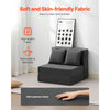 VEVOR Folding Sofa Bed, 3-in-1 Foldable Couch Bed with 2 Pillows and Washable Cover, 25D High Density Memory Foam Convertible Sleeper Chair Bed, Futon Couch for Living Room, Bedroom, Dark Grey(Single)