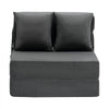 VEVOR Folding Sofa Bed, 3-in-1 Foldable Couch Bed with 2 Pillows and Washable Cover, 25D High Density Memory Foam Convertible Sleeper Chair Bed, Futon Couch for Living Room, Bedroom, Dark Grey(Single)