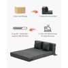 VEVOR Folding Sofa Bed, 3-in-1 Foldable Couch Bed with 2 Pillows and Washable Cover, 25D High Density Memory Foam Convertible Sleeper Chair Bed, Futon Couch for Living Room, Bedroom, Dark Grey(Twin)