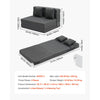 VEVOR Folding Sofa Bed, 3-in-1 Foldable Couch Bed with 2 Pillows and Washable Cover, 25D High Density Memory Foam Convertible Sleeper Chair Bed, Futon Couch for Living Room, Bedroom, Dark Grey(Twin)
