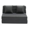 VEVOR Folding Sofa Bed, 3-in-1 Foldable Couch Bed with 2 Pillows and Washable Cover, 25D High Density Memory Foam Convertible Sleeper Chair Bed, Futon Couch for Living Room, Bedroom, Dark Grey(Twin)