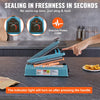 VEVOR Impulse Sealer 8 inch, Manual Heat Seal Machine with Adjustable Heating Mode, Iron Shrink Wrap Bag Sealers for Plastic Mylar PE PP Bags, Portable Poly Bag Sealing Machine with Extra Replace Kit
