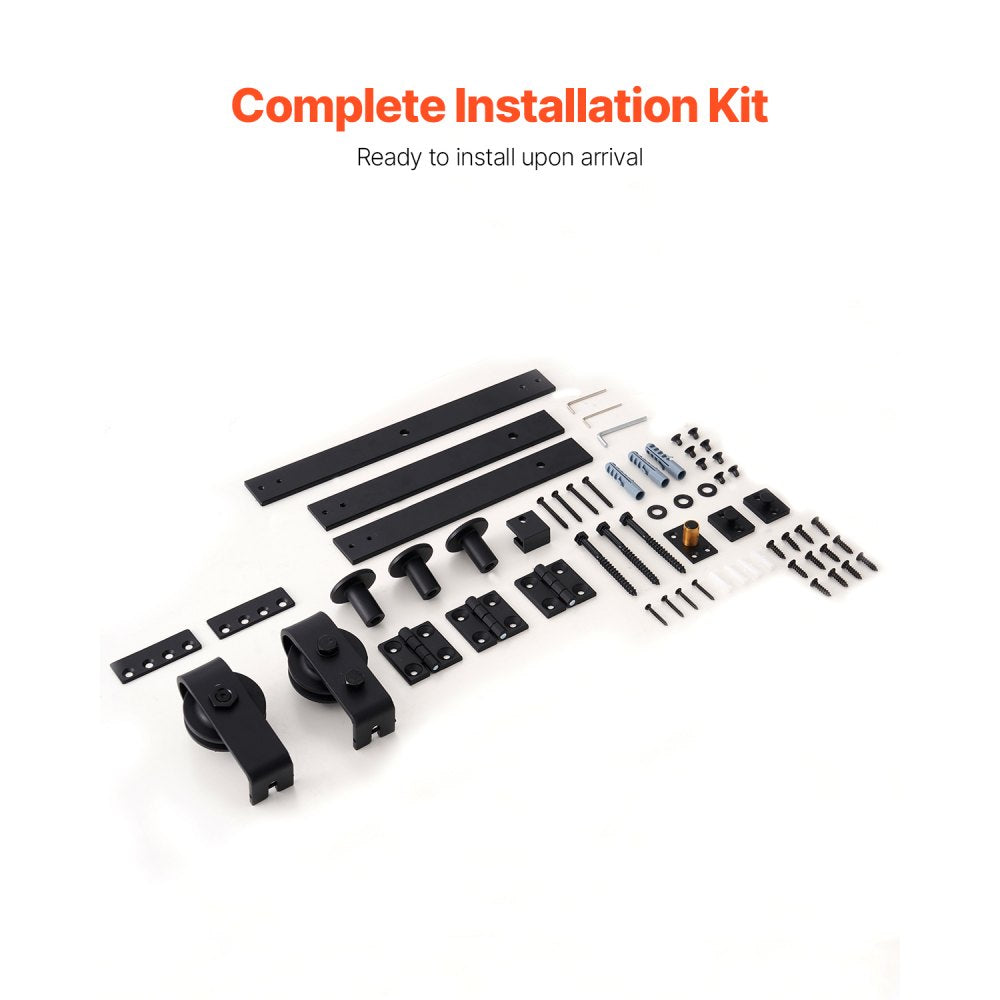 VEVOR Bi-Folding Sliding Barn Door Hardware Track Kit, 36" Top Mount Track Kit, Slide Smoothly & Quietly, Heavy Duty, Easy to Install, Suitable for Two 16" Closet Pantry Laundry Doors (Not Included)