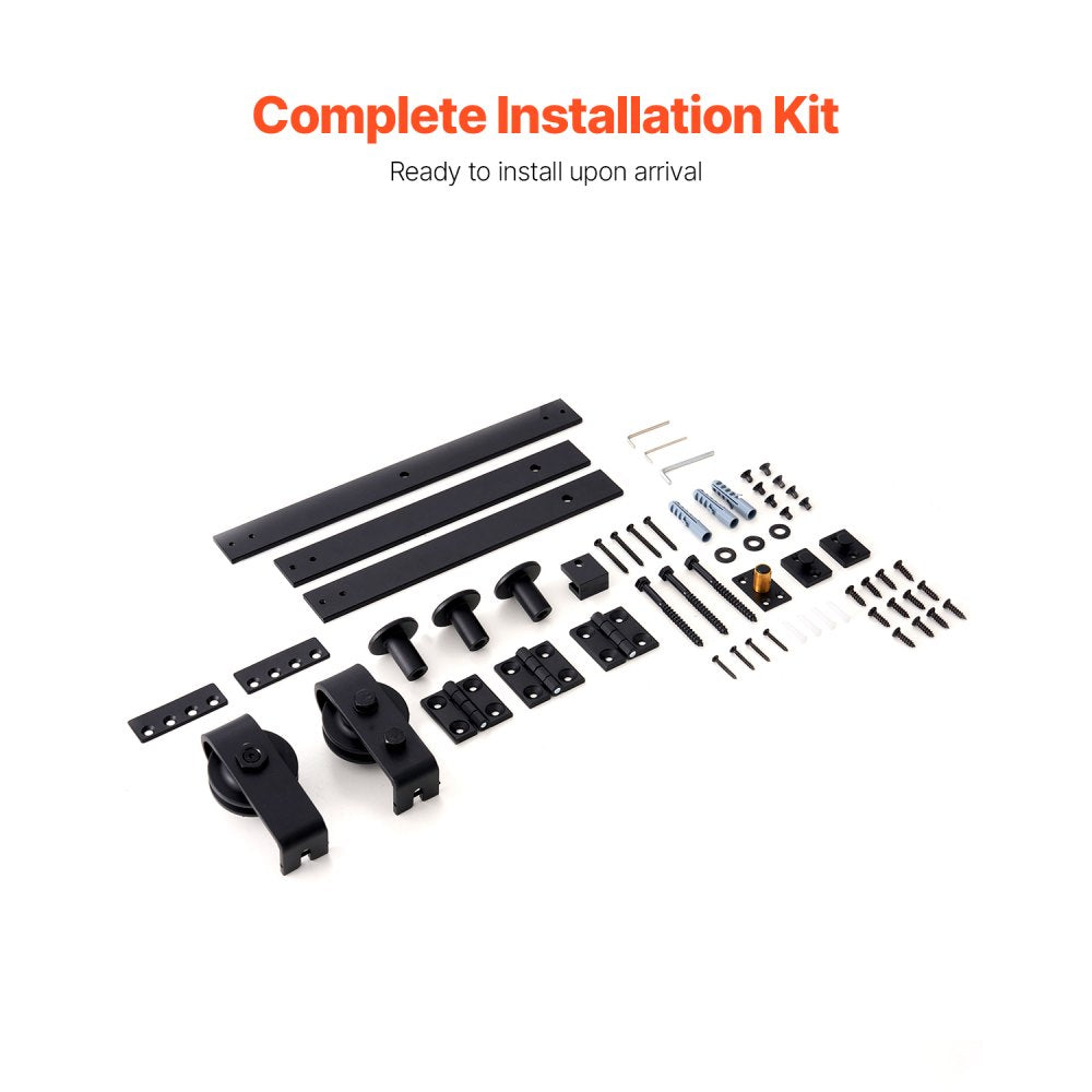 VEVOR Bi-Folding Sliding Barn Door Hardware Track Kit, 40" Top Mount Track Kit, Slide Smoothly & Quietly, Heavy Duty, Easy to Install, Suitable for Two 18" Closet Pantry Laundry Doors (Not Included)