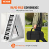 VEVOR 61 Key Folding Keyboard Piano, Bluetooth & MIDI, Portable Electronic Digital Foldable Piano with Sustain Pedal Touch Sensitive Lighted Keys Bag, Rechargeable for Beginners Teens Adults, White
