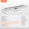 VEVOR 61 Key Folding Keyboard Piano, Bluetooth & MIDI, Portable Electronic Digital Foldable Piano with Sustain Pedal Touch Sensitive Lighted Keys Bag, Rechargeable for Beginners Teens Adults, White