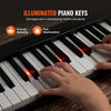 VEVOR 61 Key Folding Keyboard Piano, Bluetooth & MIDI, Portable Electronic Digital Foldable Piano with Sustain Pedal Touch Sensitive Lighted Keys Bag, Rechargeable for Beginners Teens Adults, Black