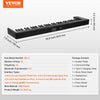 VEVOR 61 Key Folding Keyboard Piano, Bluetooth & MIDI, Portable Electronic Digital Foldable Piano with Sustain Pedal Touch Sensitive Lighted Keys Bag, Rechargeable for Beginners Teens Adults, Black