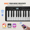VEVOR 88 Key Folding Keyboard Piano, Bluetooth & MIDI, Portable Electronic Digital Foldable Piano with Sustain Pedal Bag Touch Sensitive Keys Headphones, Rechargeable for Beginners Teens Adults, Black