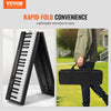 VEVOR 88 Key Folding Keyboard Piano, Bluetooth & MIDI, Portable Electronic Digital Foldable Piano with Stand Sustain Pedal Bag Touch Sensitive Keys, Rechargeable for Beginners Teens Adults, Black