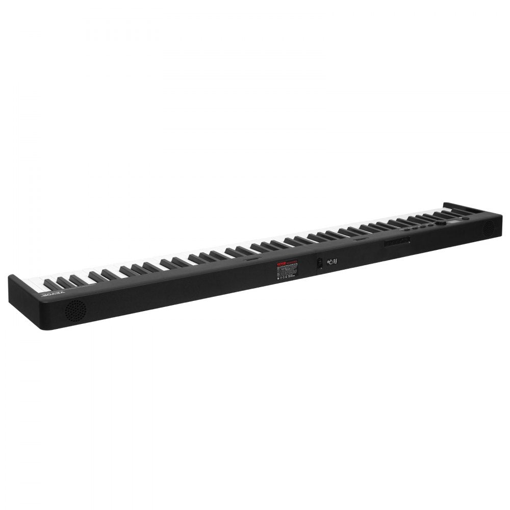 VEVOR 88 Key Folding Keyboard Piano, Bluetooth & MIDI, Portable Electronic Digital Foldable Piano with Stand Sustain Pedal Bag Touch Sensitive Keys, Rechargeable for Beginners Teens Adults, Black