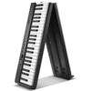 VEVOR 88 Key Folding Keyboard Piano, Bluetooth & MIDI, Portable Electronic Digital Foldable Piano with Stand Sustain Pedal Bag Touch Sensitive Keys, Rechargeable for Beginners Teens Adults, Black