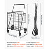 VEVOR Folding Shopping Cart, 25.6 Gal + 5.8 Gal Dual-Basket Grocery Cart, 110LBS Heavy Duty Capacity, Steel Rolling Utility Cart with 360° Swivel Wheels for Laundry, Shopping, Camping, Groceries