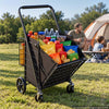 VEVOR Folding Shopping Cart, 36.7 Gal + 6.1 Gal Dual-Basket Grocery Cart, 260LBS Capacity, Large Rolling Utility Cart with Waterproof Liner & 360° Swivel Wheel for Laundry, Shopping, Camping, Grocery